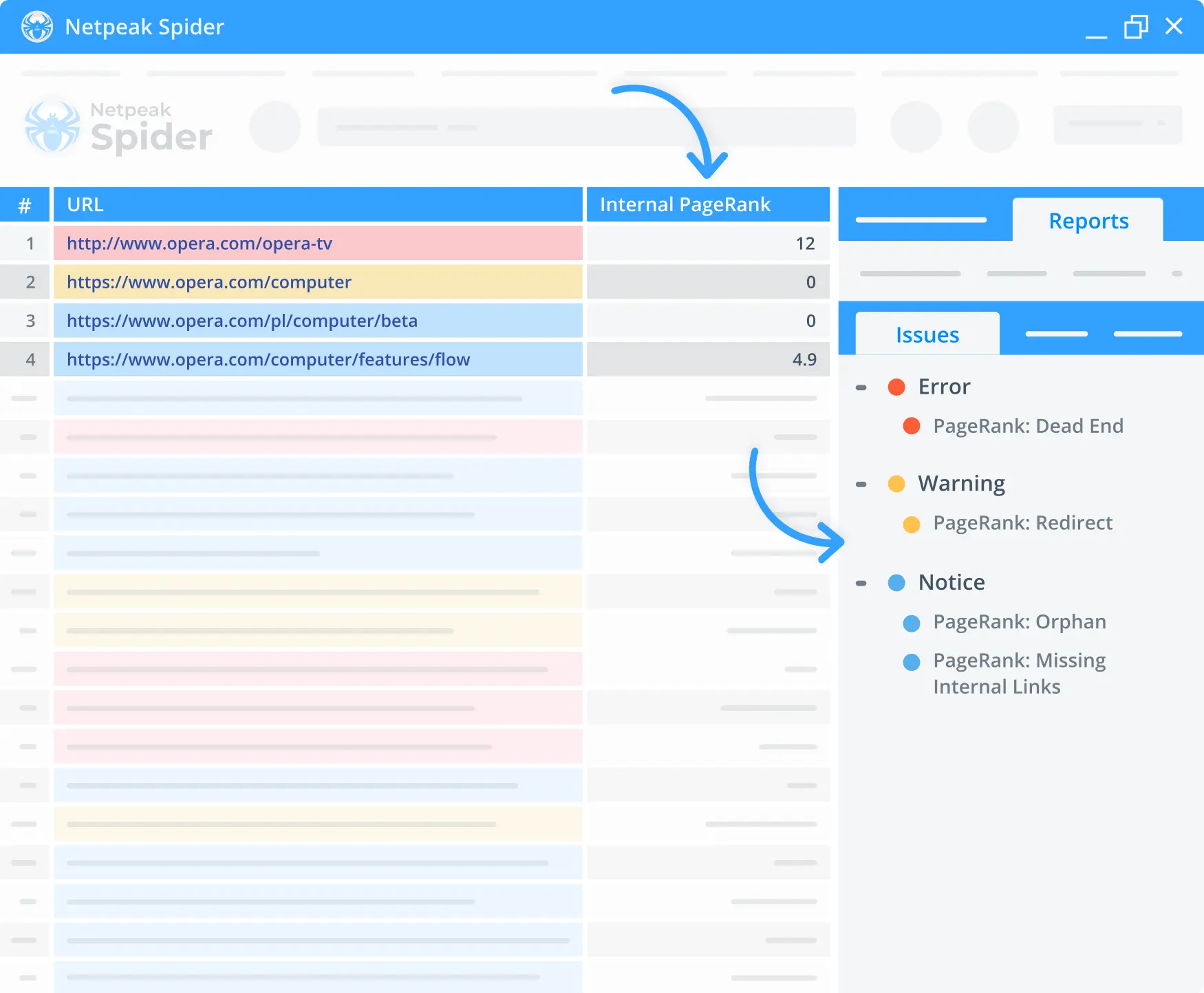 Check your website's internal linking via Netpeak Spider.